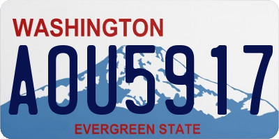WA license plate AOU5917