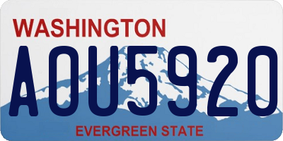 WA license plate AOU5920
