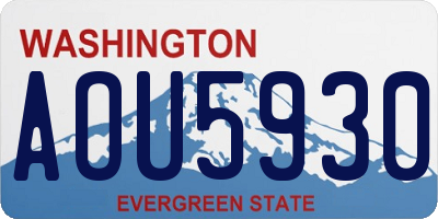 WA license plate AOU5930
