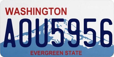 WA license plate AOU5956