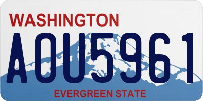 WA license plate AOU5961