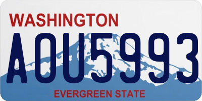 WA license plate AOU5993