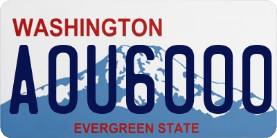 WA license plate AOU6000