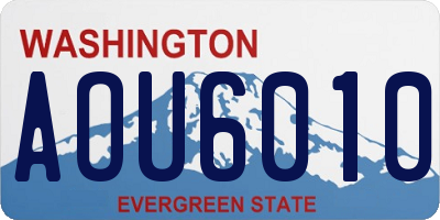 WA license plate AOU6010