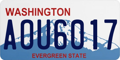 WA license plate AOU6017