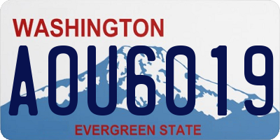 WA license plate AOU6019