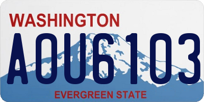 WA license plate AOU6103