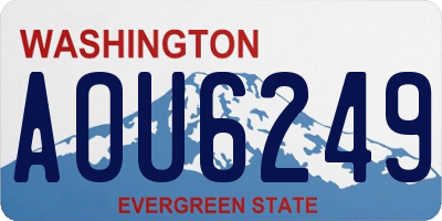 WA license plate AOU6249