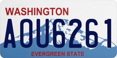 WA license plate AOU6261