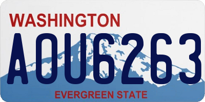 WA license plate AOU6263