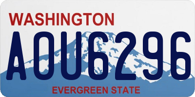 WA license plate AOU6296
