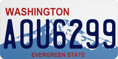 WA license plate AOU6299