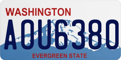 WA license plate AOU6380