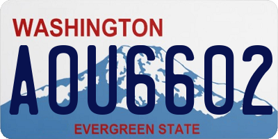 WA license plate AOU6602