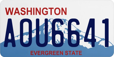 WA license plate AOU6641