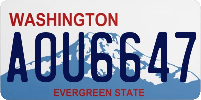 WA license plate AOU6647