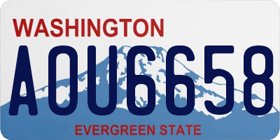 WA license plate AOU6658