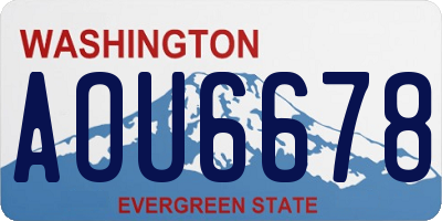 WA license plate AOU6678