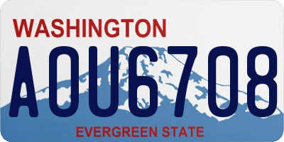 WA license plate AOU6708