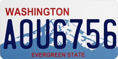 WA license plate AOU6756