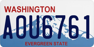 WA license plate AOU6761
