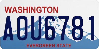 WA license plate AOU6781