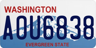 WA license plate AOU6838