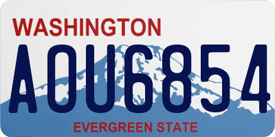 WA license plate AOU6854