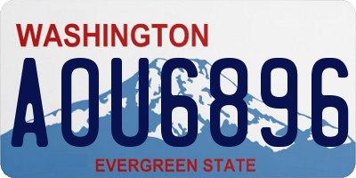 WA license plate AOU6896