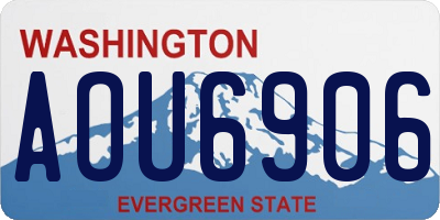 WA license plate AOU6906