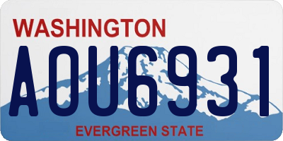 WA license plate AOU6931