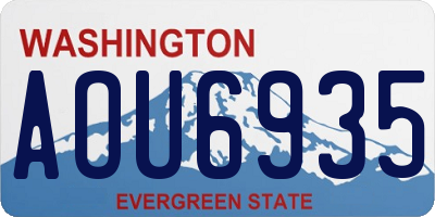 WA license plate AOU6935