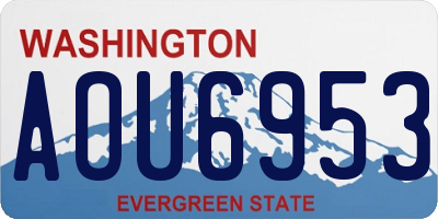 WA license plate AOU6953