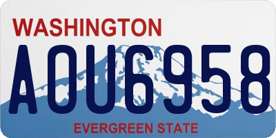 WA license plate AOU6958