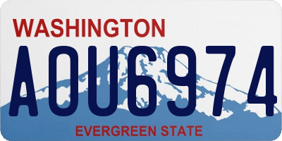 WA license plate AOU6974