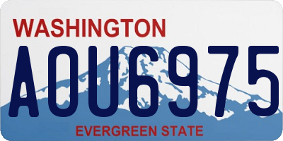 WA license plate AOU6975