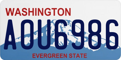 WA license plate AOU6986