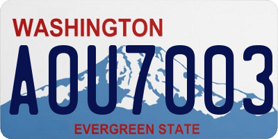 WA license plate AOU7003
