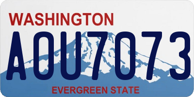 WA license plate AOU7073