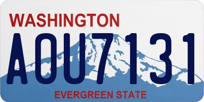 WA license plate AOU7131