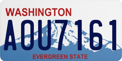 WA license plate AOU7161