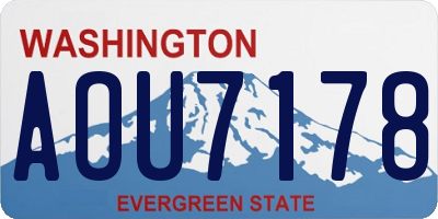 WA license plate AOU7178