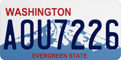 WA license plate AOU7226