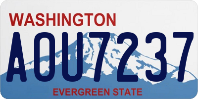 WA license plate AOU7237