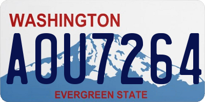 WA license plate AOU7264