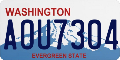 WA license plate AOU7304