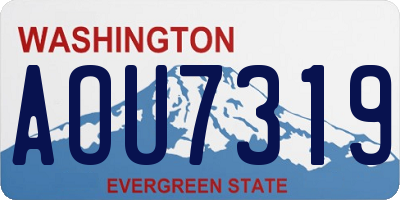 WA license plate AOU7319