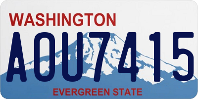 WA license plate AOU7415