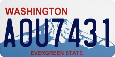 WA license plate AOU7431
