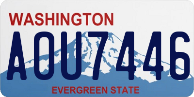 WA license plate AOU7446